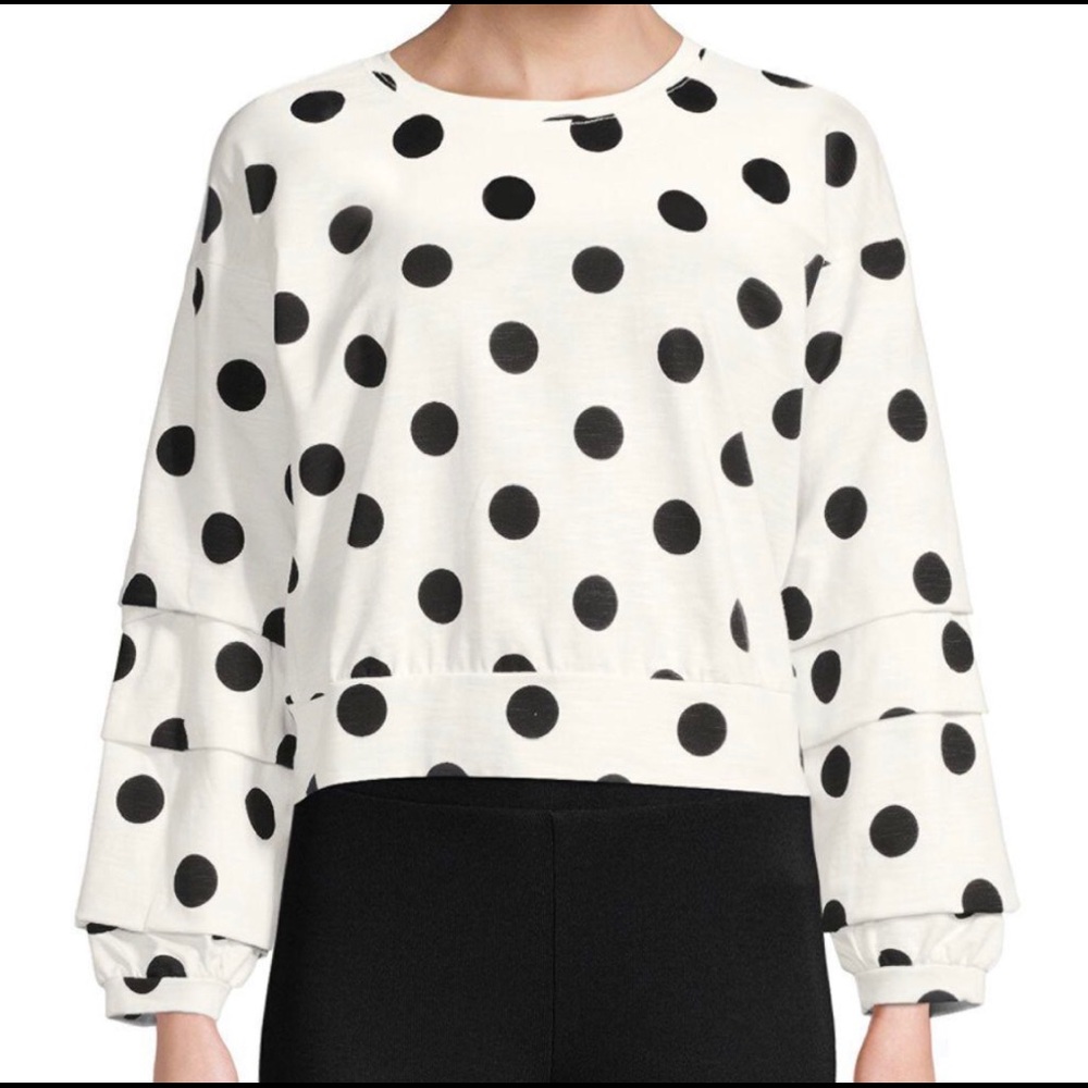 Romeo & Juliet Couture B&WPolk-a-Dot Pullover- NWT